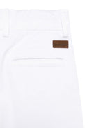 Chino dritti per bambino Paolo Pecora Kids bianco con due tasche posteriori a filetto PP3979 BIANCO PAOLO PECORA KIDS 