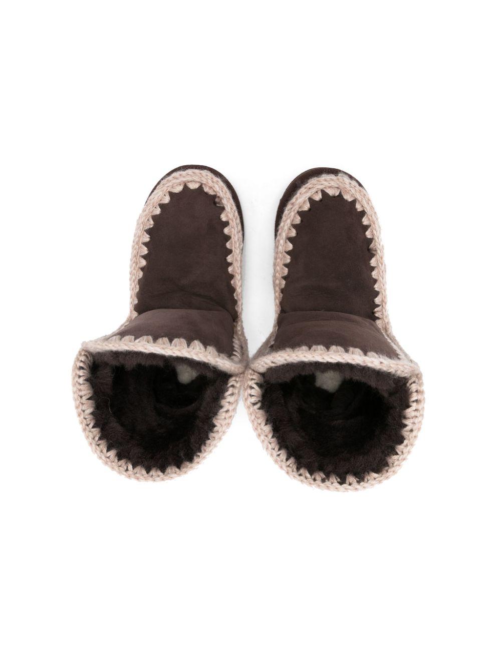 Stivali eskimo con cuciture per bambina Mou Kids marrone con punta tonda FK101000A MOCHA MOU KIDS 