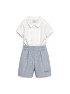 Completo per neonato Fendi Kids bianco e azzurro con motivo FF BML167 AS64 F1V3R FENDI KIDS 