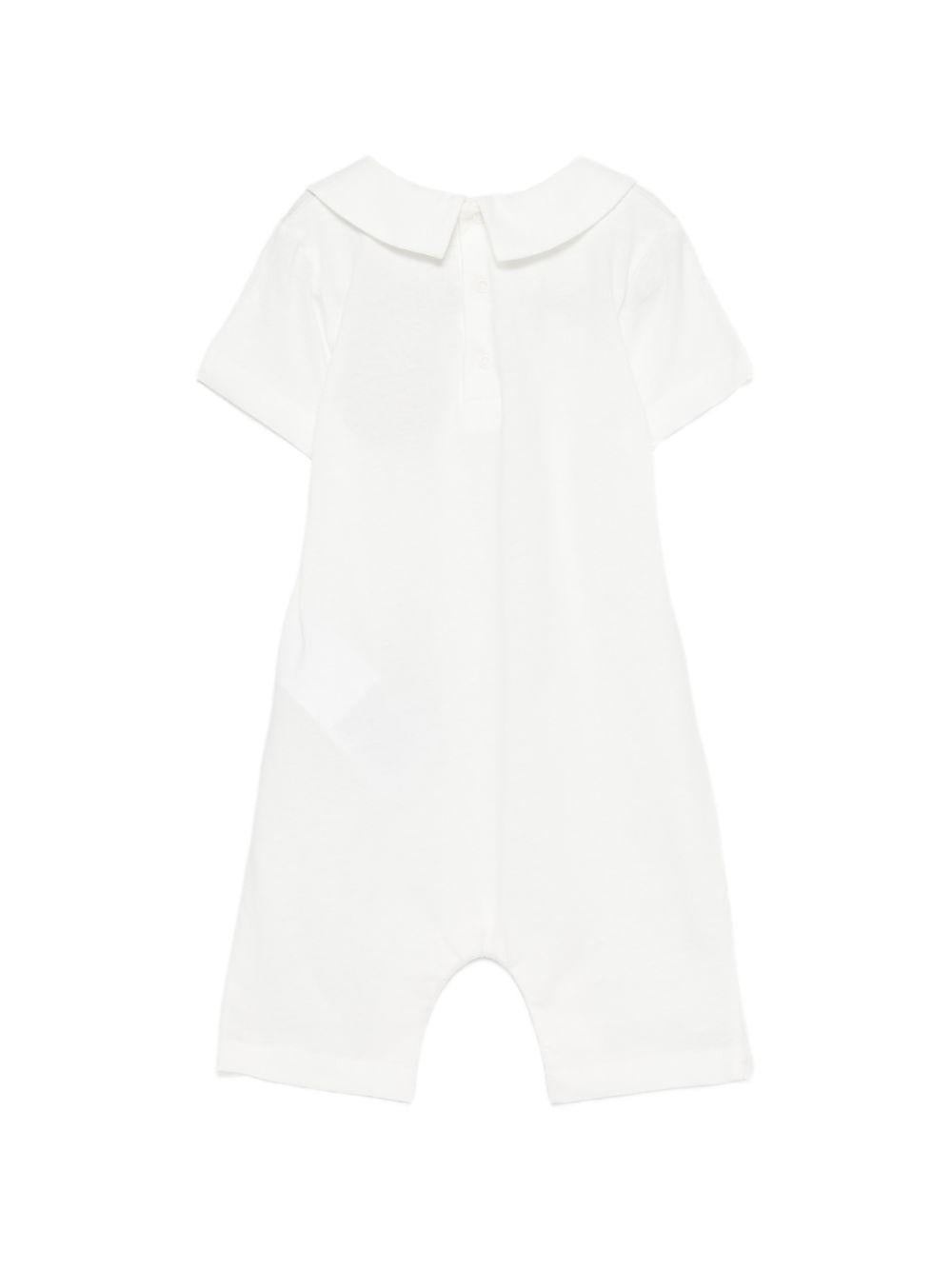 Tutina per neonati Moschino Kids bianca con colletto alla Peter Pan MMY03YLAA03 10063 MOSCHINO KIDS 