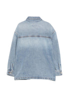 Giubbino per bambino Moschino Kids denim con stampa orso HUC01VL0E44 40511 MOSCHINO KIDS 