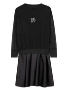 Abito per bambina DKNY Kids nero con dettaglio con logo D62396 09B DKNY 