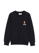 Felpa per bambini Moschino Kids nera con logo sul davanti HUF09XLCA19 60100 MOSCHINO KIDS 