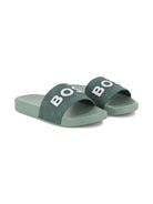 Ciabatte da bambino Boss Kids verde con logo J52799 68C BOSS KIDS 
