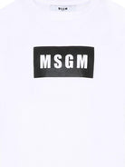 T-shirt per bambino MSGM Kids bianca con stampa logo S6MSJUTH005 001 MSGM KIDS 