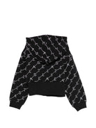 Felpa per bambina Stella McCartney Kids nera con stampa logo all-over TY4B50 Z3477 930BC STELLA McCARTNEY KIDS 