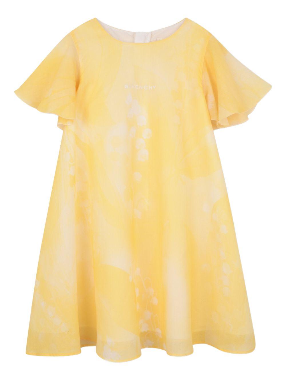 Abito per bambina Givenchy Kids giallo con zip e logo H31256 524 GIVENCHY KIDS 
