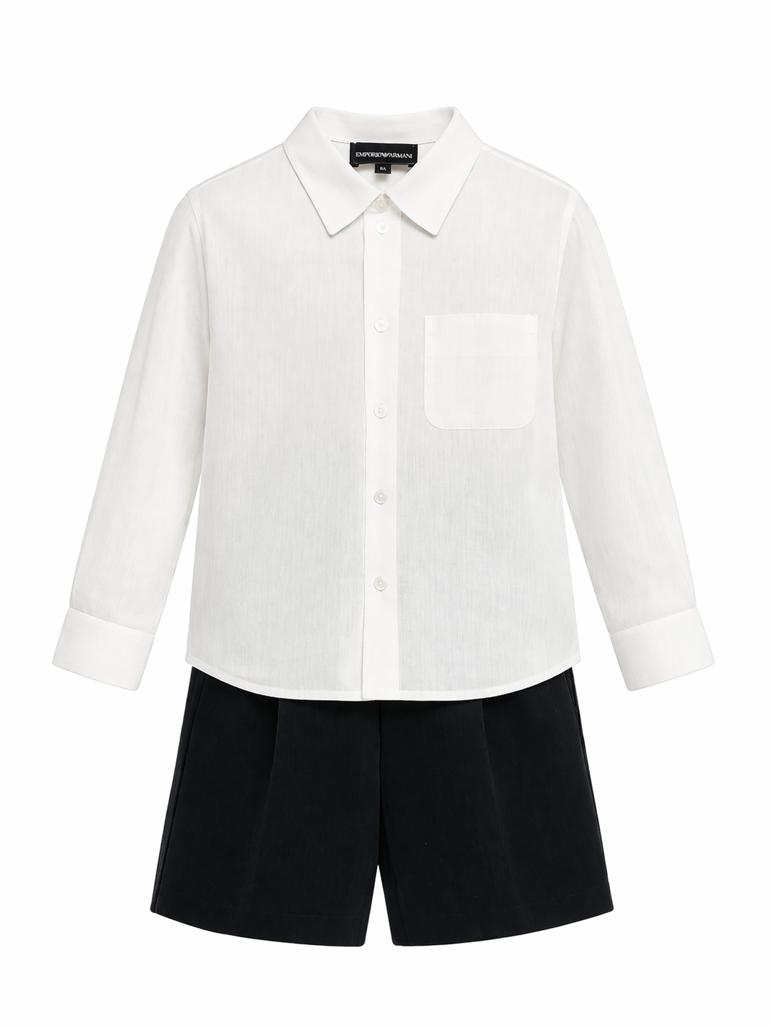 Set camicia e shorts per bambino Emporio Armani Kids multicolore con colletto classico EB000901 AF20967 M0011 EMPORIO ARMANI KIDS 