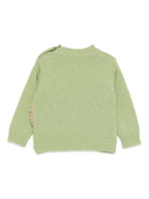 Maglione per neonati Il Gufo verde con applicazione riccio sul fianco A25GMA0021EM220 517 IL GUFO 