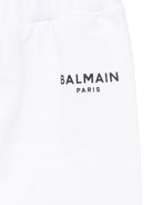 Pantaloni per neonati Balmain Kids bianchi con logo sul davanti BY6610 Z3183 100NE BALMAIN KIDS 