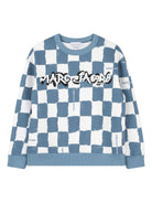 Felpa per bambino The Marc jacobs Kids azzurro con stampa a scacchi W60773 80B THE MARC JACOBS KIDS 