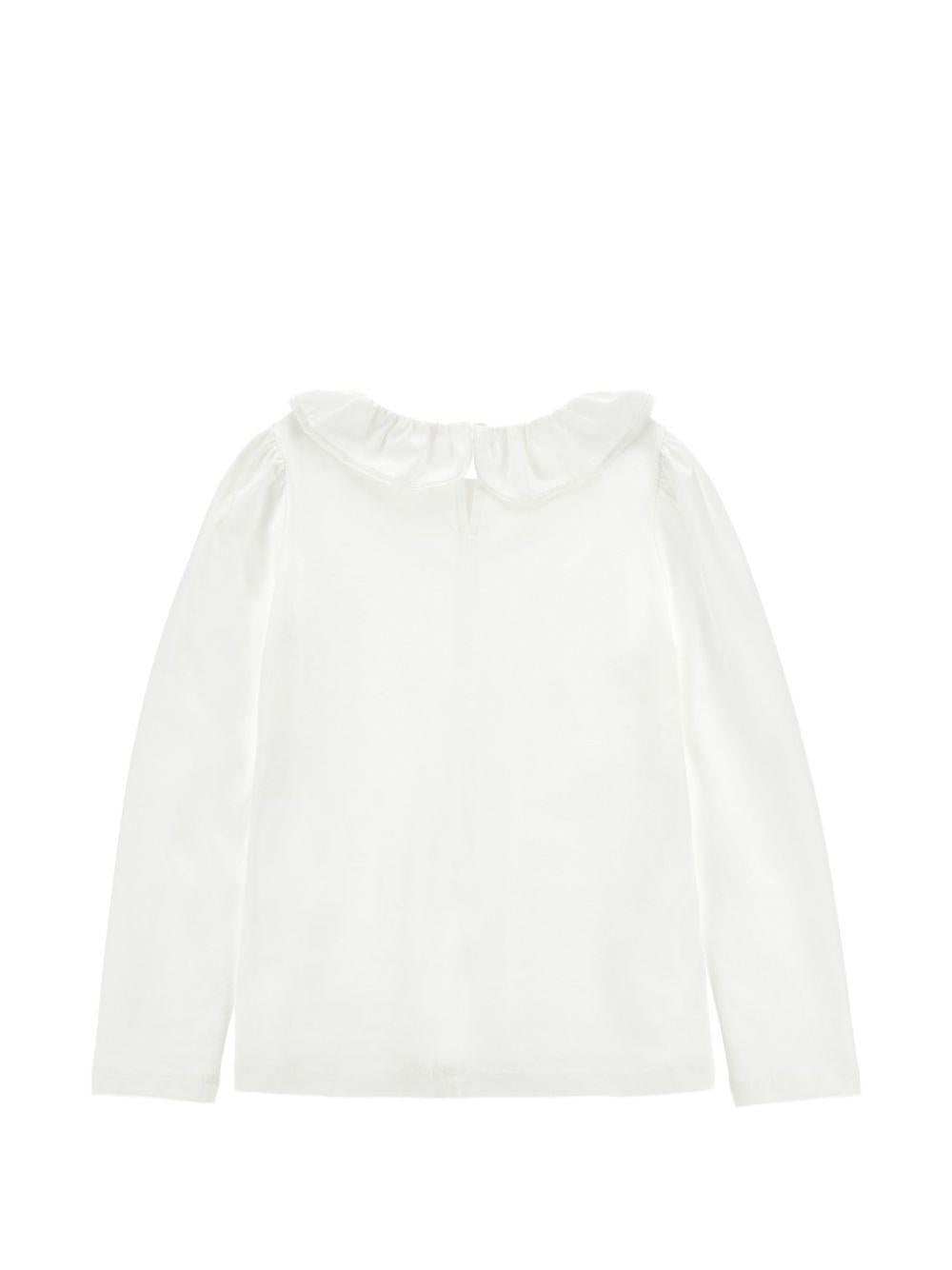 T-shirt per bambina Monnalisa Kids bianca con colletto con ruches 17H603 8201 0001 MONNALISA KIDS 