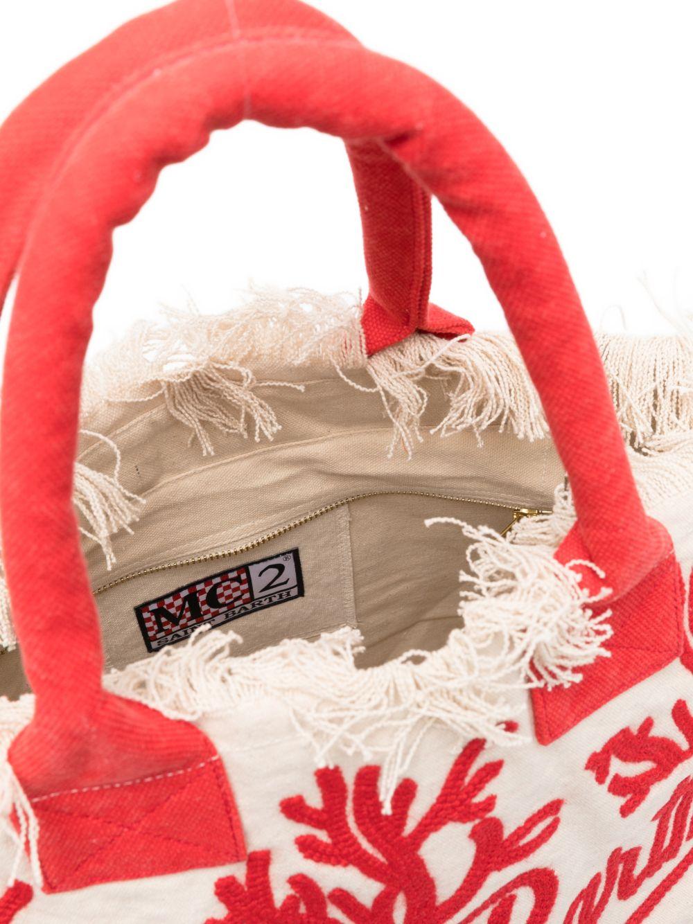 Borsa tote con logo vanity MC2 Saint Barth bianco con logo ricamato VANI024 08374L MC2 ST. BARTH KIDS 