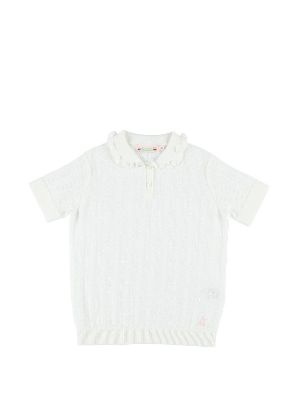T-shirt per bambina Bonpoint bianca con ruches S06GJUK00002 003 BONPOINT KIDS 