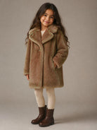 Cappotto per bambina Monnalisa Kids marrone con colletto 17H109 8034 0024 MONNALISA KIDS 