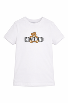 T-shirt per neonata Moschino Kids bianco con maniche a palloncino MDM03PLBA00 10101 MOSCHINO KIDS 