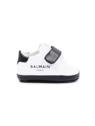 Sneakers per neonati Balmain Kids bianche e nere con logo sul davanti BZ0336 Y0051 100NE BALMAIN KIDS 
