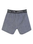 Set t-shirt e shorts per neonato Karl Lagerfeld Kids azzurro e grigio con dettaglio logo Z31069 77X KARL LAGERFELD KIDS 
