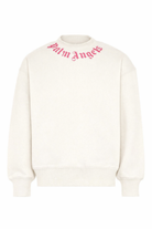 Felpa per bambina Palm Angels Kids bianca con logo fucsia sul davanti PGBA013S26FLE004 002 PALM ANGELS KIDS 