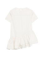Abito per bambina Douuod Kids bianco con apertura a goccia sul retro DY1B01 P0589 101 DOUUOD KIDS 