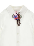 Camicia per bambina Monnalisa Kids bianca con applicazione fiori sul collo 11H300 8109 0001 MONNALISA KIDS 