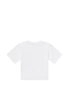 T-shirt per bambini Moschino Kids bianca con stampa grafica tre Teddy Bear HUM05PLAA23 10101 MOSCHINO KIDS 