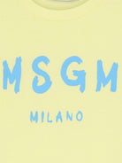 T-shirt per bambini MSGM Kids gialla con stampa logo S6MSJUTH001 MS075 MSGM KIDS 