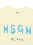 Felpa per bambini MSGM Kids gialla con stampa logo S6MSJUSW007 MS075 MSGM KIDS 