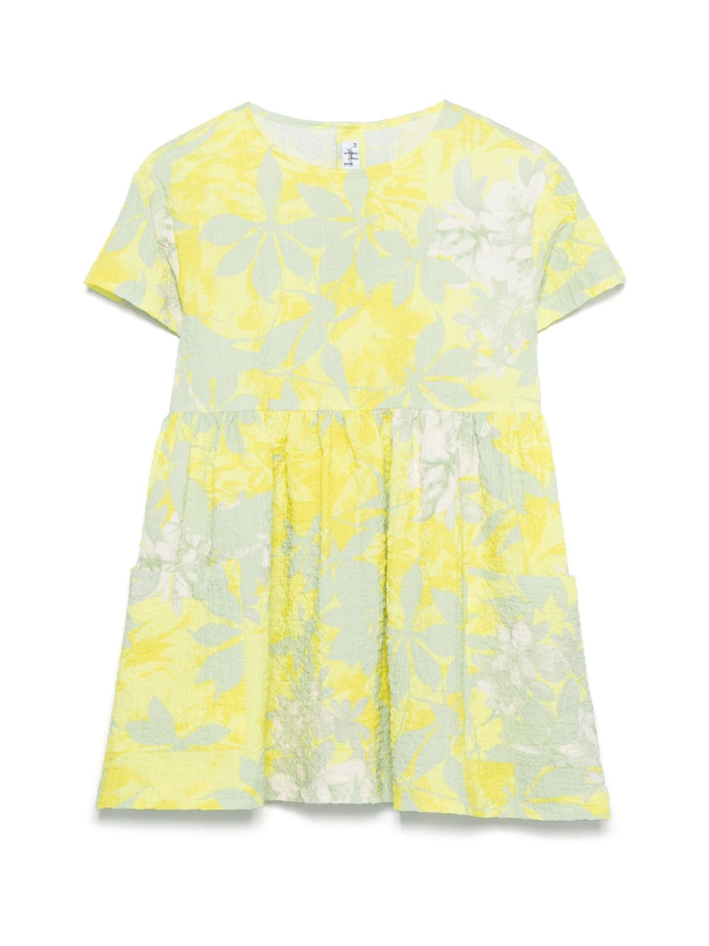Abito per bambina Il Gufo giallo a fiori con due tasche laterali applicate P25VM779C4143 524 IL GUFO 