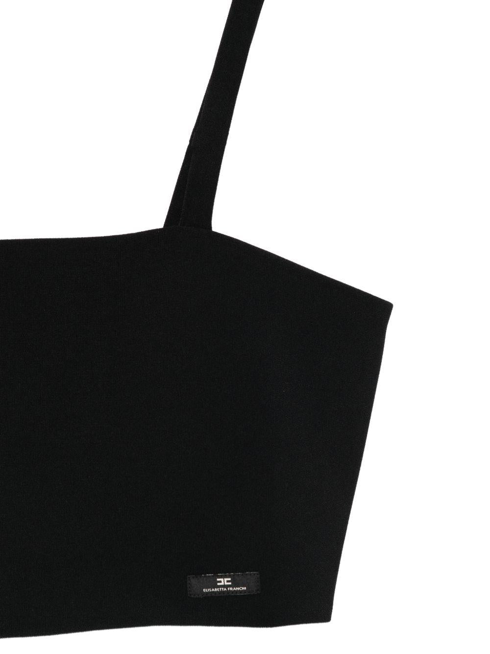 Top per bambina Elisabetta Franchi al Mia Bambina nero con logo sul davanti EFTO0140GA022 N000 ElISABETTA FRANCHI KIDS 