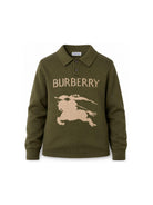 Maglia per bambino Burberry Kids verde con motivo Equestrian Knight 8130088 C3347 BURBERRY KIDS 