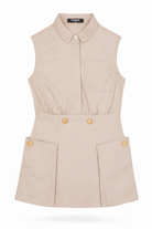 Abito per bambina Balmain Kids beige con colletto BY1B82 G0197 107 BALMAIN KIDS 