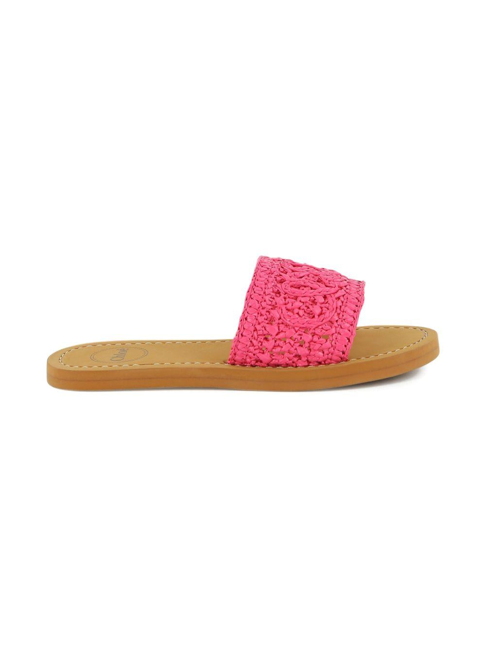 Ciabatte per bambina Chloé Kids Rosette fucsia a punta aperta C20886 46S CHLOE' KIDS 
