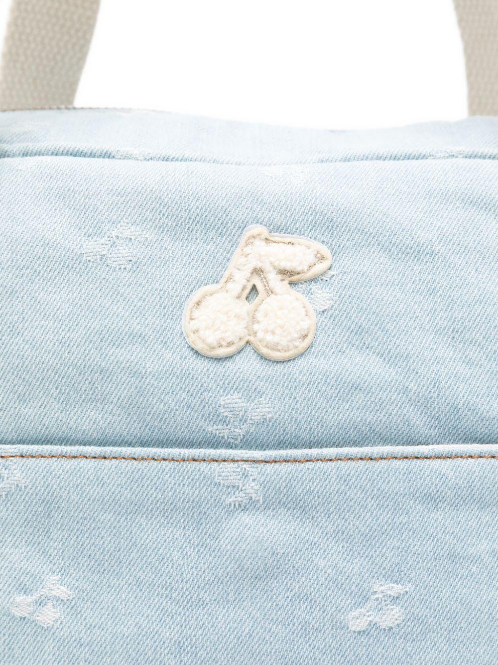 Borsa fasciatoio per neonati Bonpoint azzurra con logo ricamato all-over S06GBAW00011 610 BONPOINT KIDS 