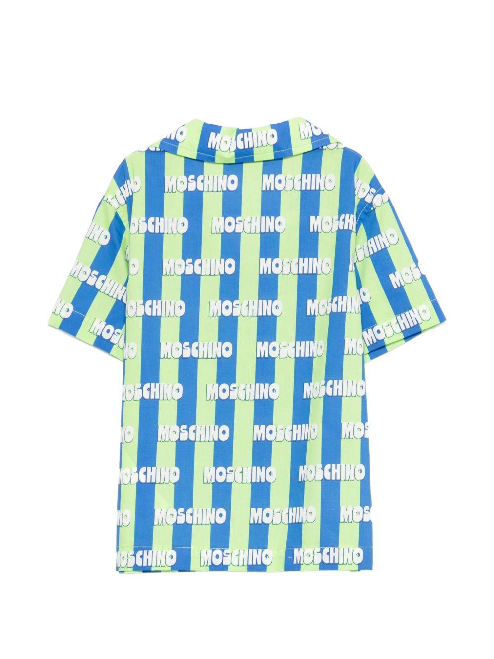 Set camicia e short per bambino Moschino Kids multicolore con logo all-over HUG00VLLB60 83676 MOSCHINO KIDS 
