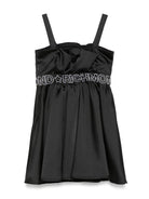 Abito per bambina John Richmond Junior nero con banda con logo e dettaglio con ruches RGP25112VE BLACK JOHN RICHMOND JUNIOR 