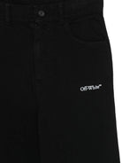 Pantaloni per bambina Off-White Kids neri con dettaglio logo 44GCA00CS26F001 001 OFF WHITE KIDS 