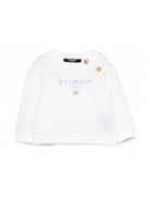 Felpa per neonato Balmain Kids bianca con bottoni BY4540 Z3183 100CE BALMAIN KIDS 