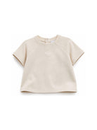 T-shirt per neonato Emporio Armani Kids beige con logo Aquila sul davanti EB001070 AF13715 U1156 EMPORIO ARMANI KIDS 