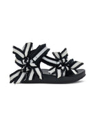 Sandali per bambina Monnalisa nero a righe 8CG000 7700 9950 MONNALISA KIDS 