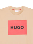 T-shirt per bambino Hugo Kids beige con stampa grafica del logo G00572 23B Hugo KIDS 