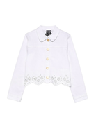 Giubbino per bambina Molo bianco con orlo ricamato 5S26M310 5636 MOLO KIDS 
