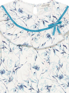 Camicia per bambina A'lapage bianca con decorazioni floreali azzurre AL27B NAVY A'LAPAGE 
