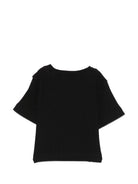 T-shirt per bambina Palm Angels Kids nera con dettaglio logo PGAA017S26JER001 110 PALM ANGELS KIDS 