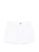 Shorts per neonato Moschino Kids bianchi con logo sul retro MNQ00RLLA10 10101 MOSCHINO KIDS 