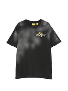 T-shirt per bambino Off-White Kids nera con logo sul davanti 44BAA002S26J00F 010 OFF WHITE KIDS 