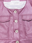 Giacca per bambina Colorichiari rosa modello crop senza colletto FJ808178 3839 86 COLORICHIARI KIDS 