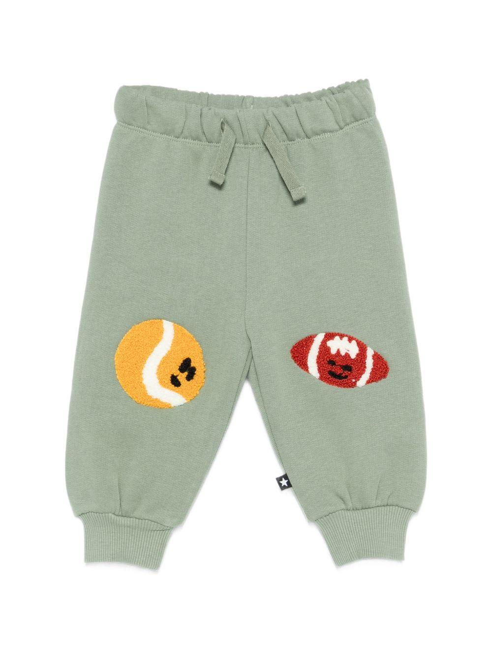 Pantaloni sportivi per neonato Molo Kids verde salvia con pacht 6W26I208 5720 MOLO KIDS 