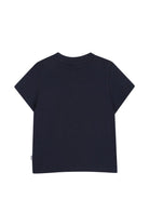 T-shirt per neonato Boss Kids blu con stampa grafica sul davanti J52882 849 BOSS KIDS 