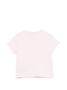 T-shirt per neonata Balmain Kids rosa con dettaglio bottoni oro BY8091 Z3672 51EBC BALMAIN KIDS 